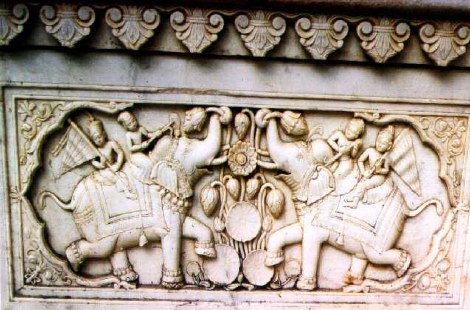 Marble carving on one of the Royal Chhatris.